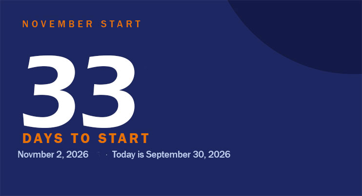 Countdown to September 2026 Start